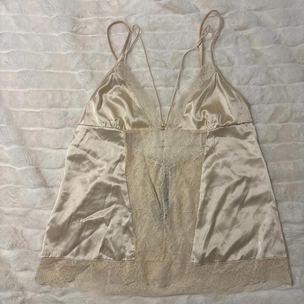 Zara Satin Ivory Lace Camisole Feminine Coquette Fairy Large L